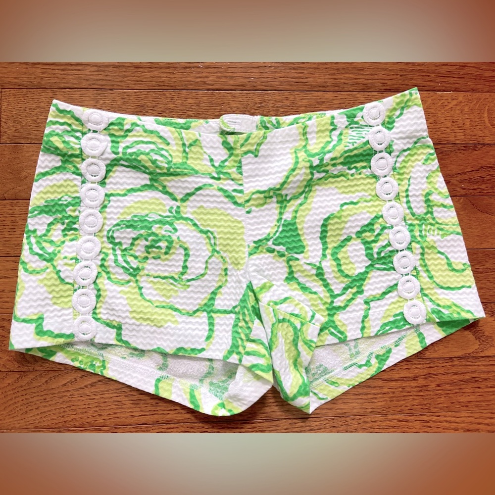 Lilly Pulitzer Liza Shorts Great Lime Affair Size 0 Great condition